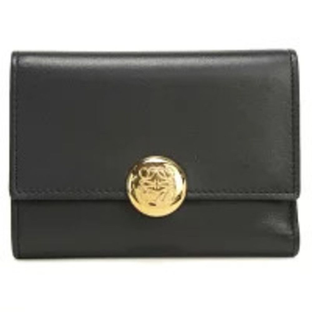Loewe Tri fold Wallet Compact Pebble Vertical Black